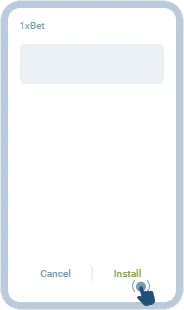 1xBet APKのインストールボタン表示画面